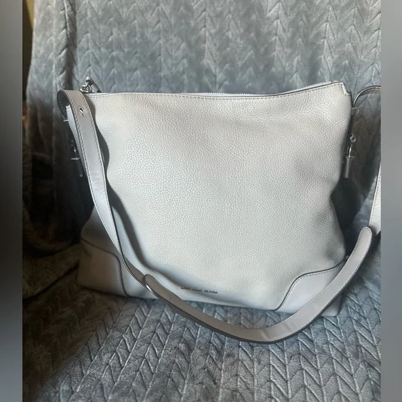 MICHAEL KORS Shoulder Bag Pearl Gray Leather - Picture 2 of 9